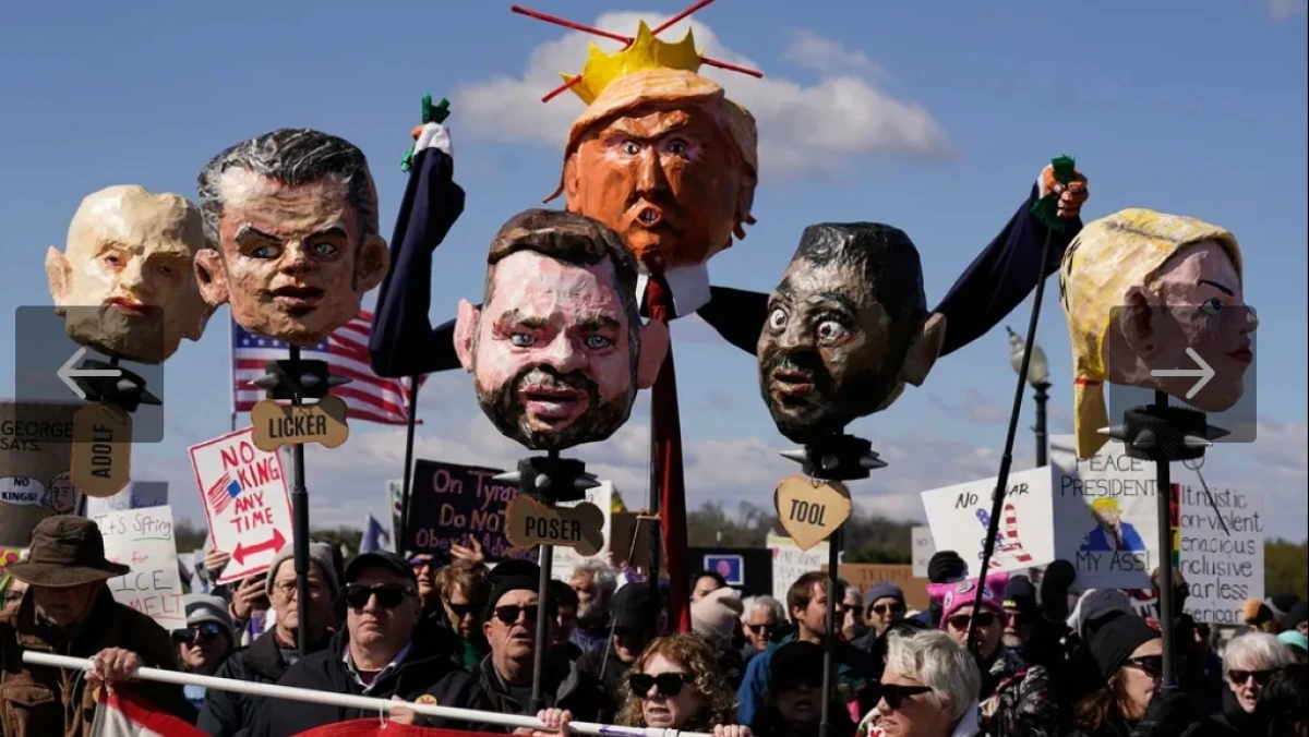 Demonstrasi 'No King' Memprotes Arogansi Trump Merebak Hampir di Seluruh Amerika