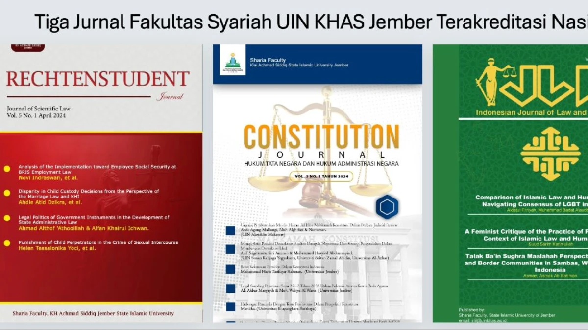 3 Jurnal Fakultas Syariah UIN KHAS Jember Kini Terakreditasi Nasional