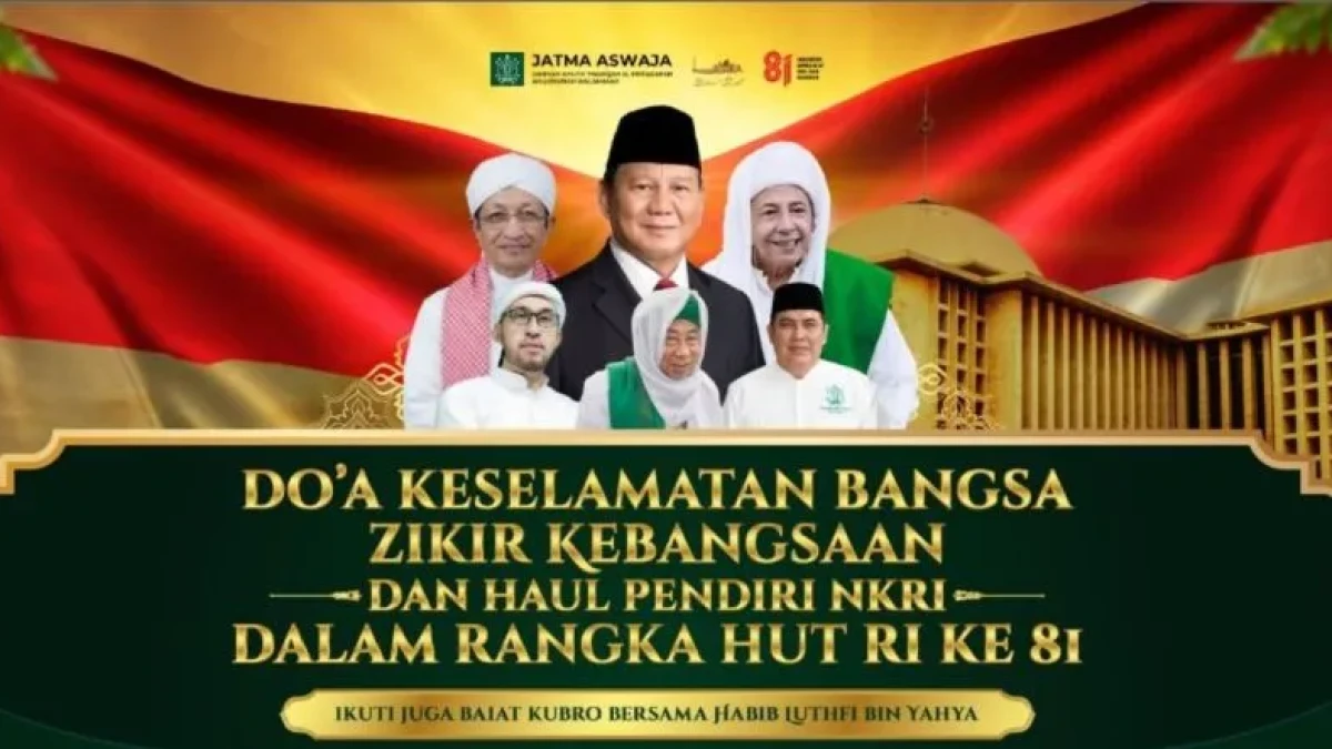 PB JATMA Aswaja Bakal Gelar Zikir Kebangsaan Sambut HUT ke-81 RI, Prabowo Dijadwalkan Hadir