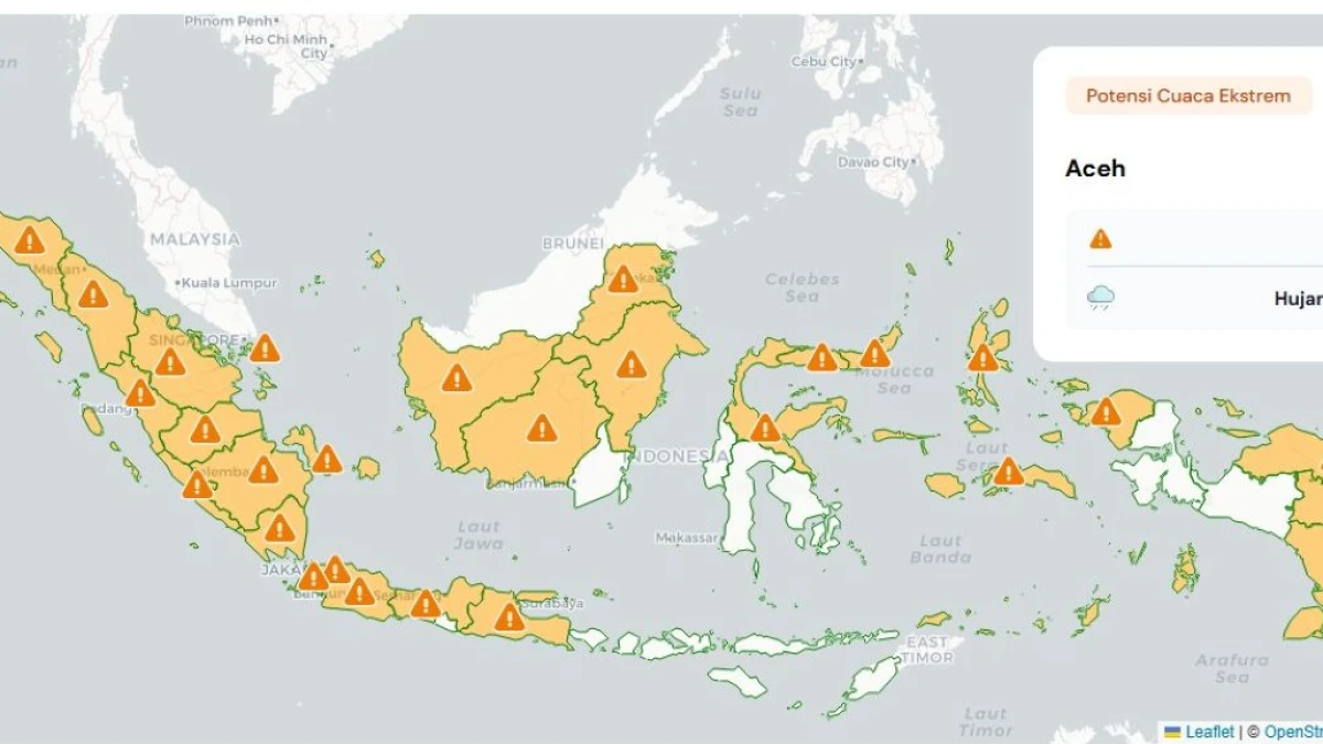 Prediksi Cuaca: Hujan Lebat Masih Mendominasi pada 17–18 April 2026