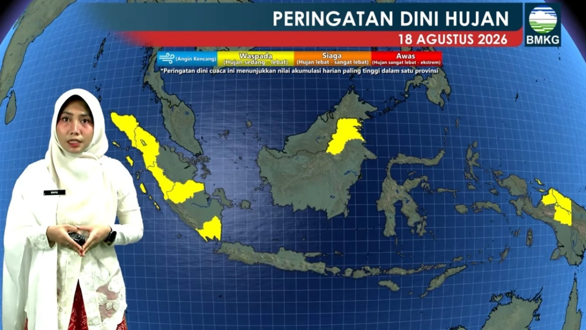 BMKG: Waspadai Hujan Lebat di Sulawesi Selatan, Kalimantan Selatan, Jawa Barat, Riau pada Selasa 18 Agustus 2026