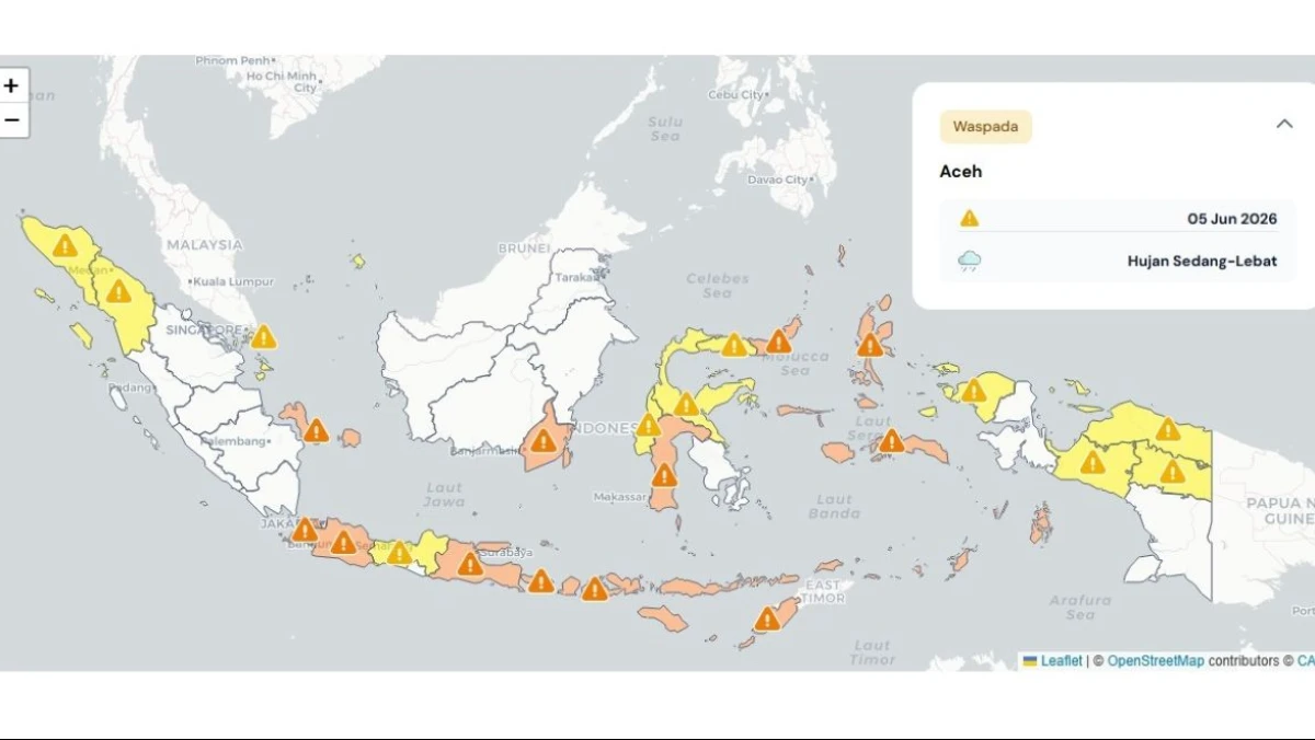 Meski Sebagian Kemarau, Ada Potensi Cuaca Ekstrem hingga 7 Juni; BMKG: Maluku dan Maluku Utara Siaga Hujan Sangat Lebat