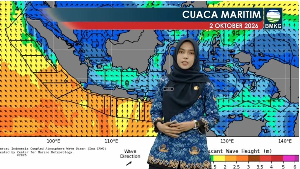 BMKG: Waspadai Hujan Lebat dan Gelombang hingga 4 Meter pada Jumat 2 Oktober 2026 di Beberapa Wilayah