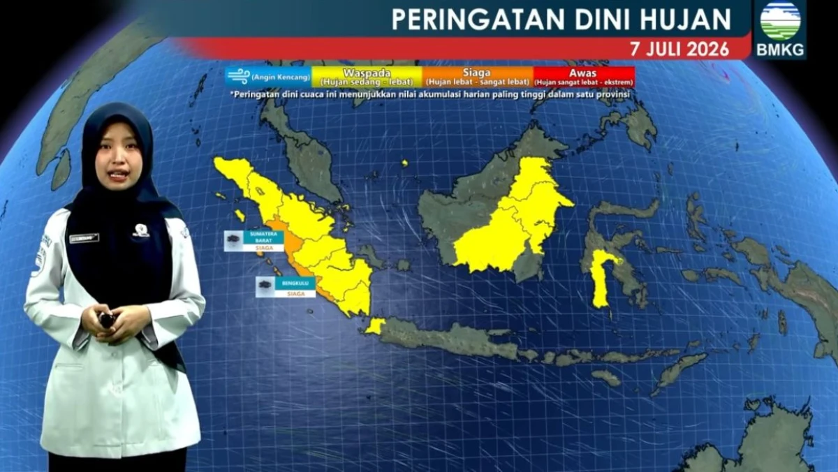 BMKG: Siklon Tropis Bavi Tingkatkan Potensi Hujan Lebat di Sejumlah Wilayah Indonesia