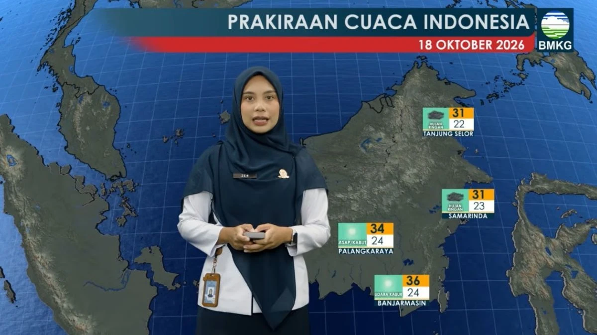 Hujan Ringan Berpotensi Guyur Sejumlah Wilayah pada Minggu 18 Oktober 2026