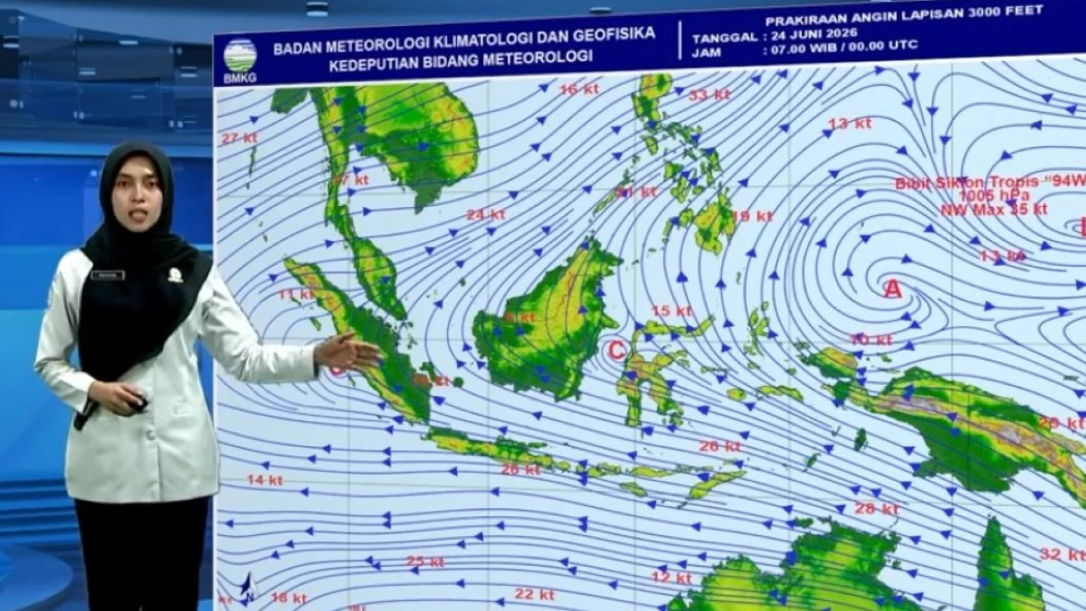 BMKG: Hujan Lebat Berpotensi Terjadi di Sumatera Utara dan Kepulauan Riau pada Rabu 23 Juni 2026