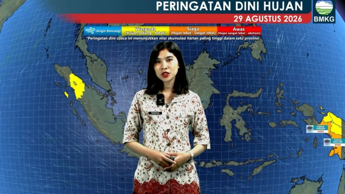 BMKG Prediksi Hujan Lebat hingga Sangat Lebat di Papua Tengah dan Papua Selatan Sabtu 29 Agustus 2026