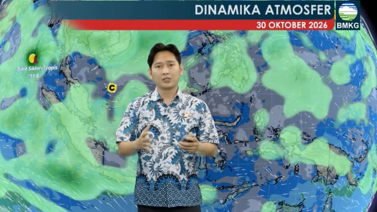 BMKG: Hujan Petir Berpotensi Guyur Tanjungpinang dan Bengkulu, Hujan Sedang di Bandung Jumat 30 Oktober 2026