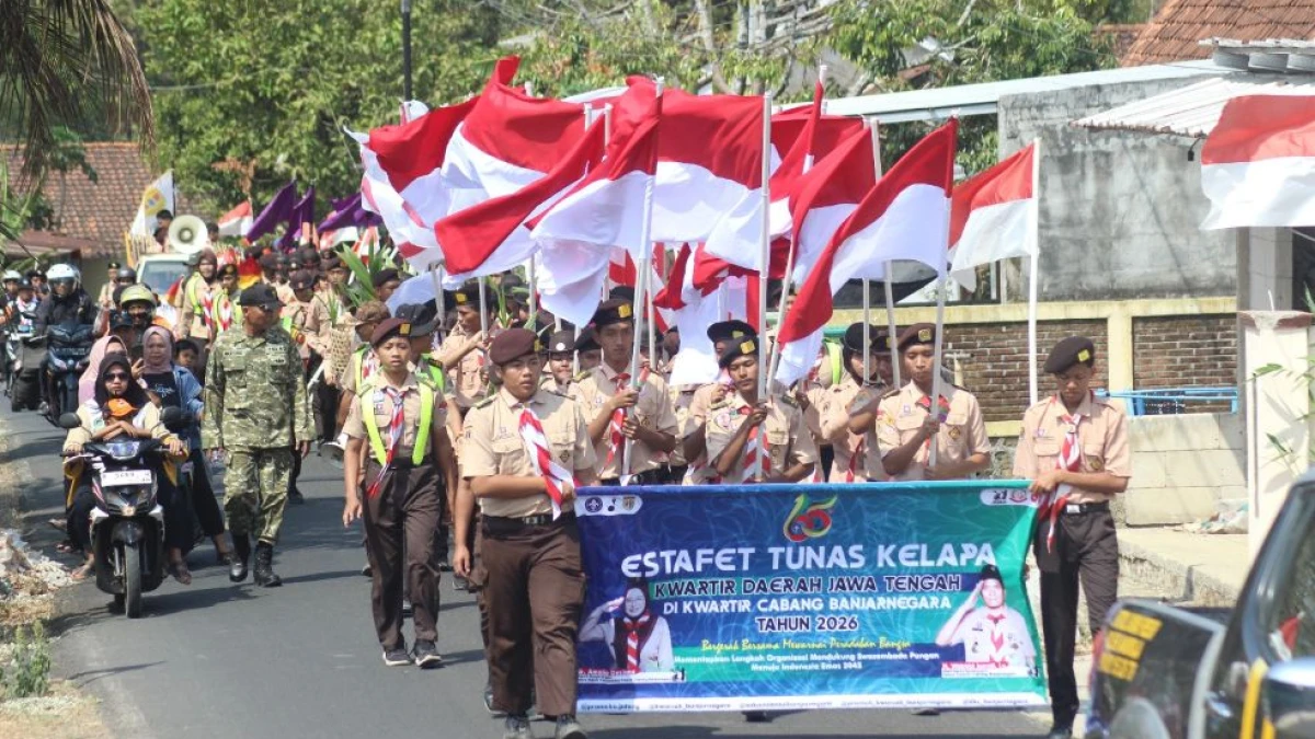 Estafet Tunas Kelapa Kwarda Jateng Disambut Khidmat di Perbatasan Kebumen