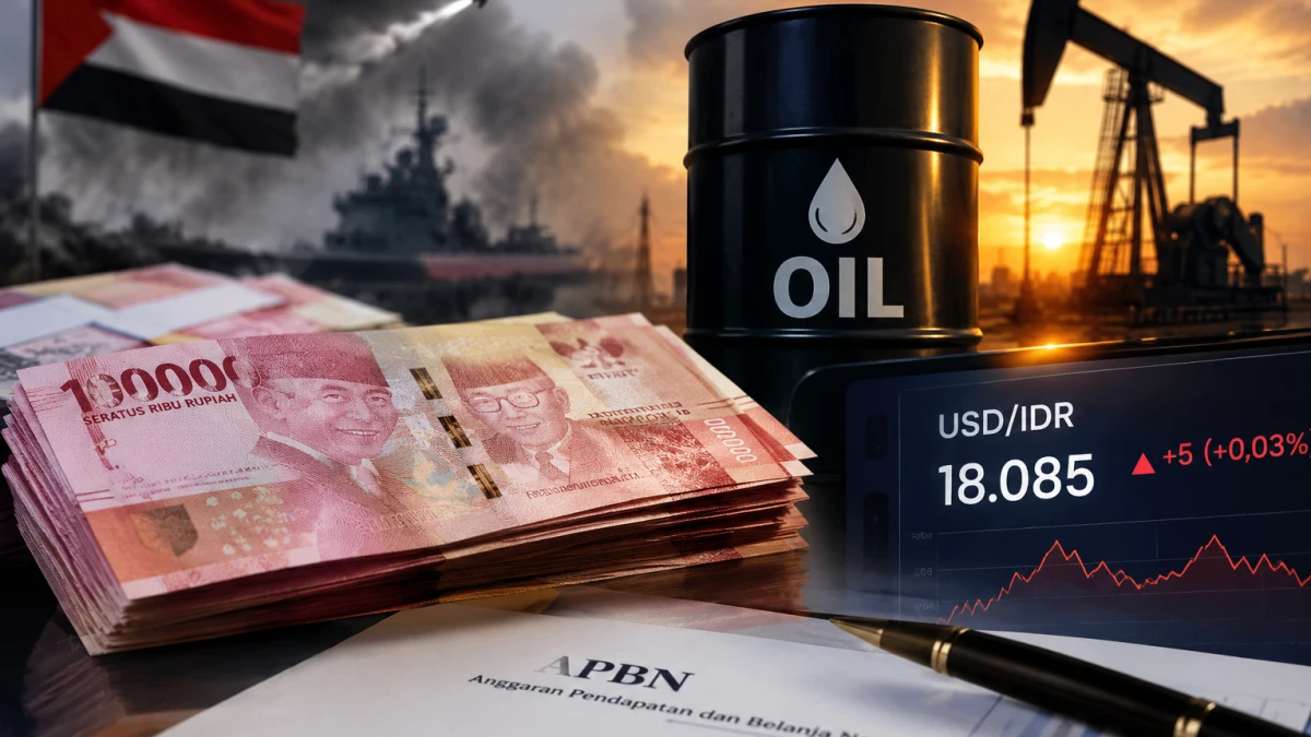 Rupiah Melemah ke Rp18.085 di Tengah Gejolak Harga Minyak dan Konflik Houthi