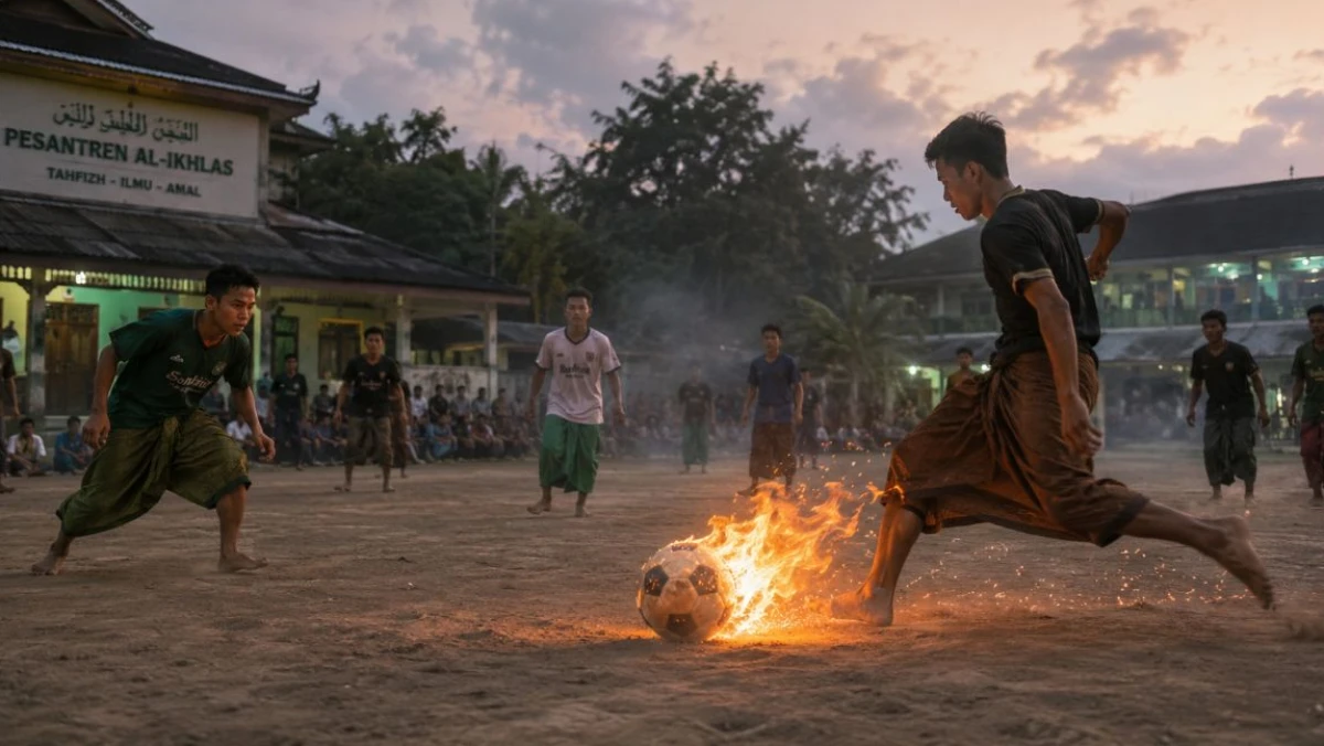 Sepak Bola Api dan Jalan Baru Pariwisata Spiritual Pesantren