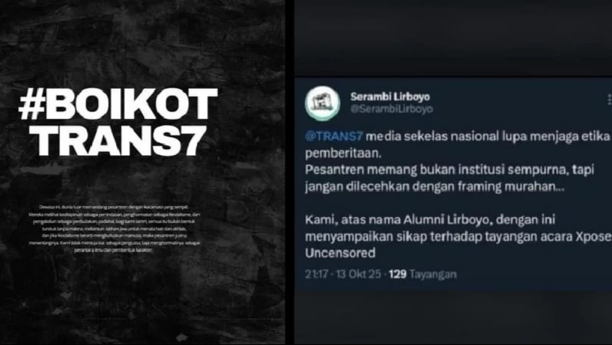 #BOIKOTTRANS7 Menggema Imbas Tayangan Expose yang Melecehkan Pesantren Lirboyo