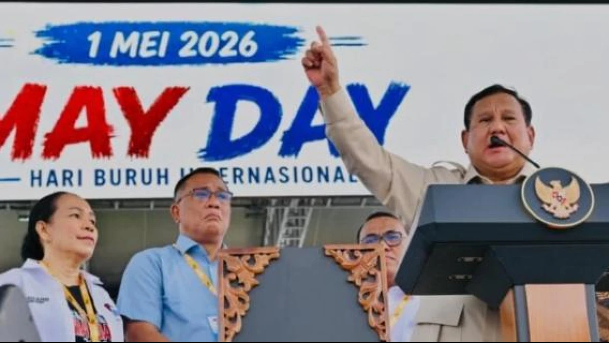 Hari Buruh di Monas, Prabowo Paparkan Sederet Kebijakan Baru untuk Lindungi Pekerja