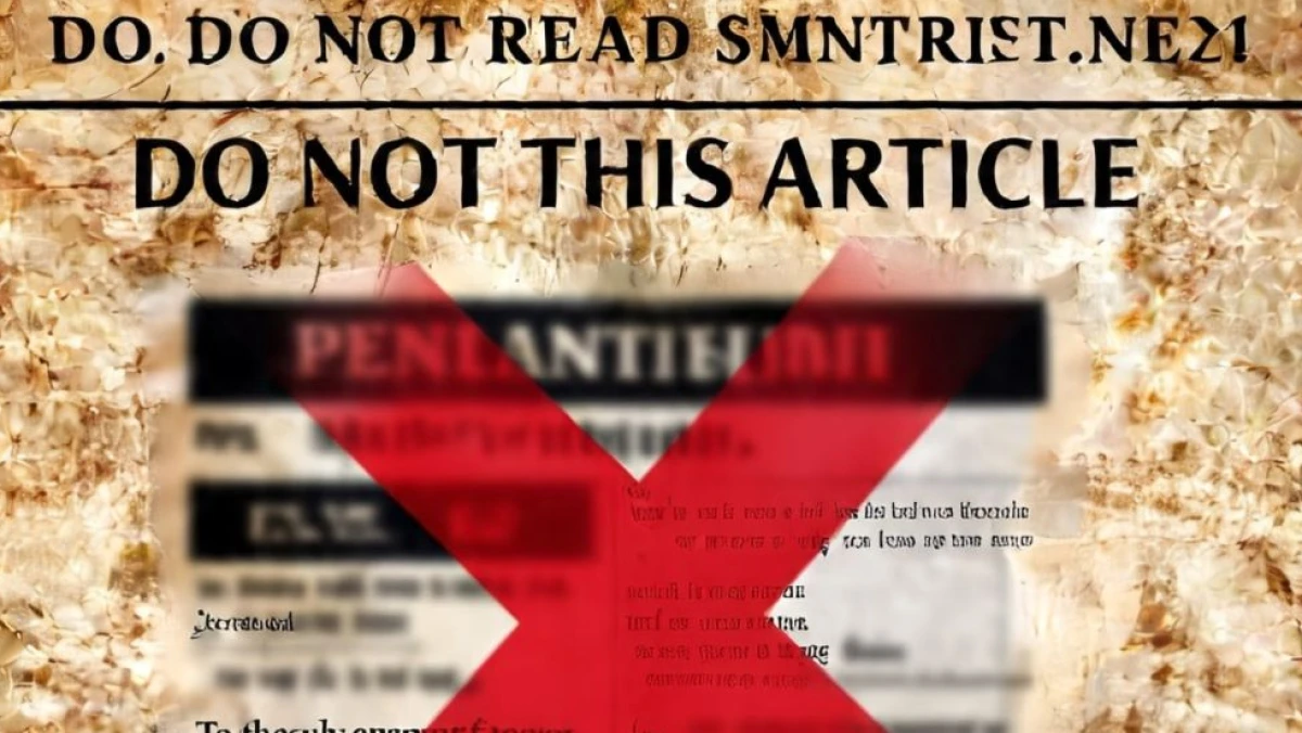 Jangan Baca Artikel Ini