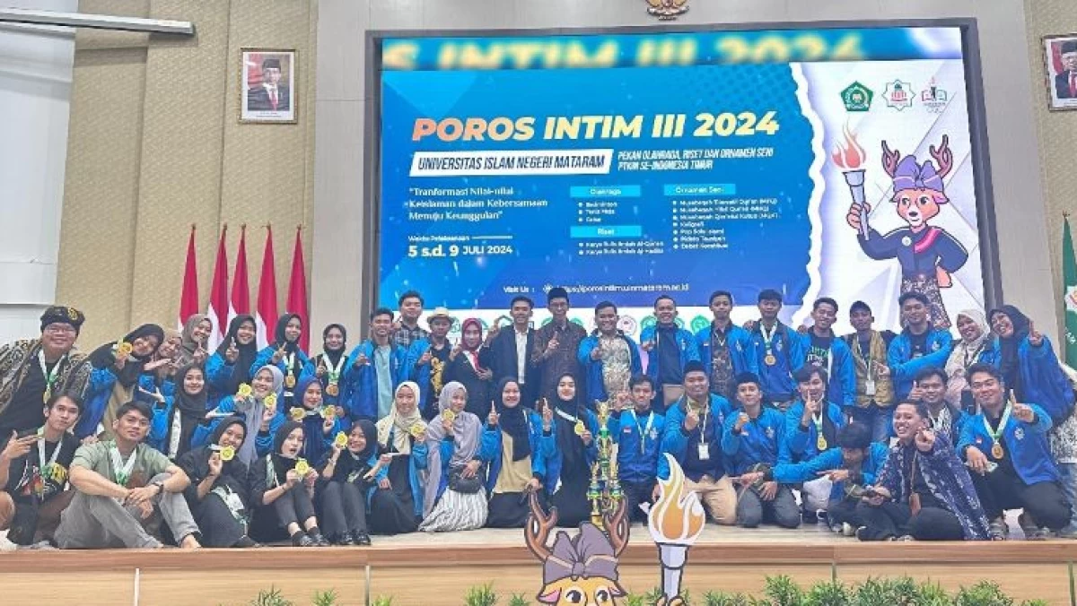 Raih 19 Medali, IAIN Parepare Juara Umum Ajang Poros Intim III 2024 di Mataram NTB