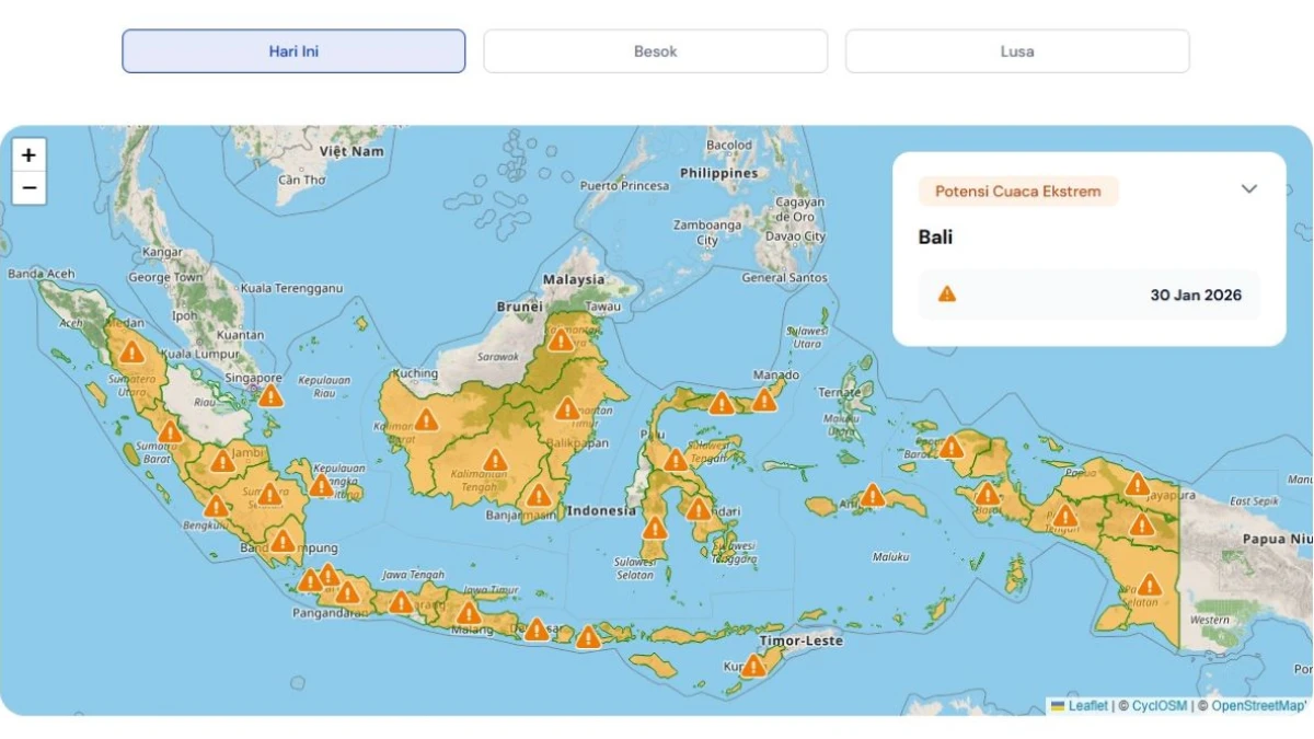Waspada Cuaca Ekstrem 30-31 Januari hingga 1 Februari, BMKG Soroti Potensi Hujan Lebat dan Angin Kencang