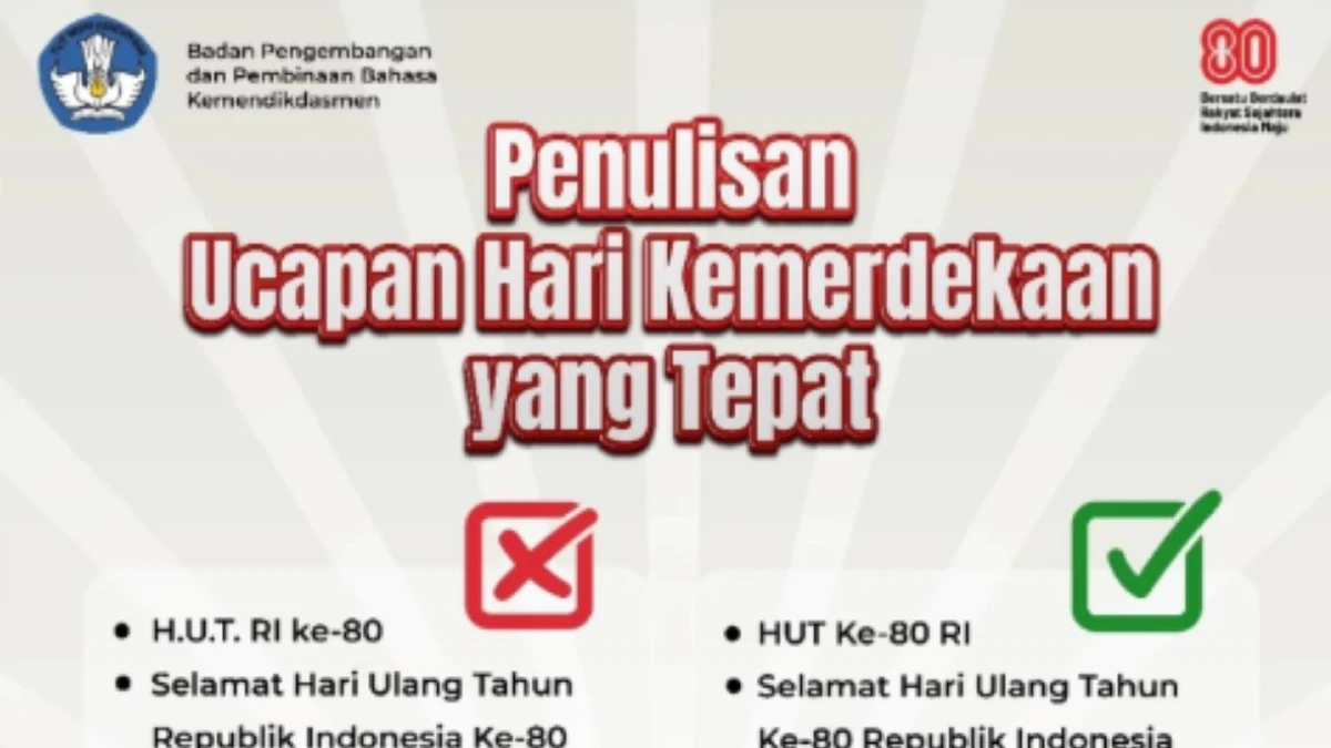 Jangan Salah Kaprah, Ini Penulisan Ucapan HUT RI yang Tepat