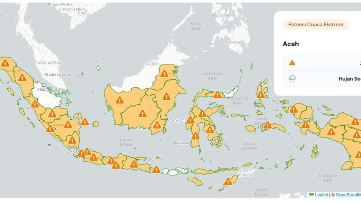Waspada Hujan Lebat dan Angin Kencang, Puluhan Provinsi Berpotensi Alami Cuaca Ekstrem 26–27 April 2026