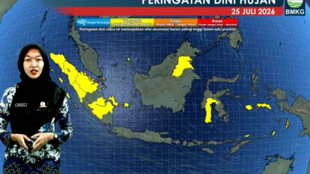 Prediksi BMKG: Ada Potensi Hujan Lebat di Aceh, Sumatera hingga Maluku pada Sabtu 25 Juli 2026
