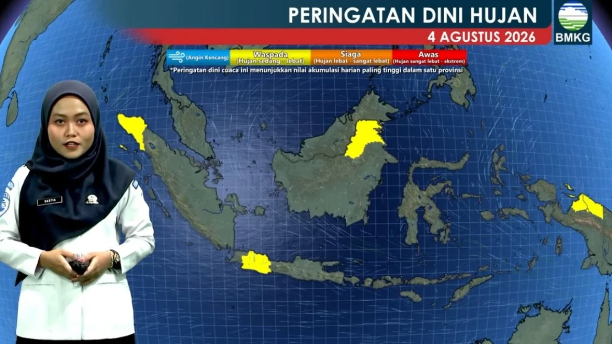 BMKG: Medan, Bandung, Ambon hingga Manokwari Berpotensi Diguyur Hujan pada Selasa 4 Juli 2026