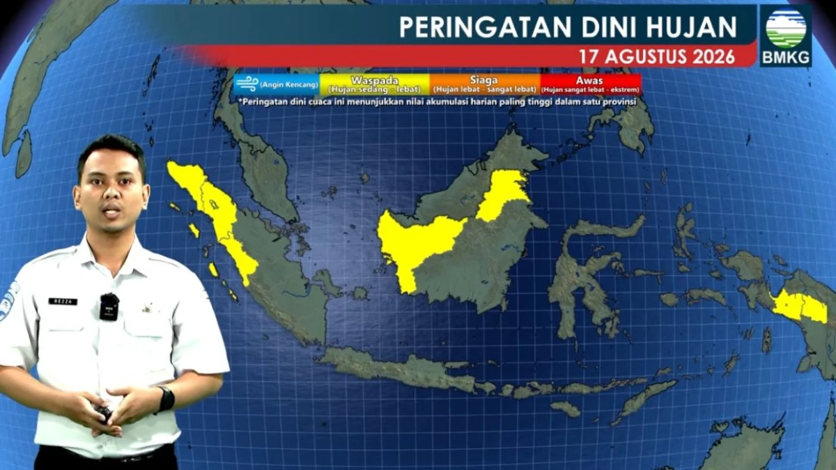 Tepat HUT Ke-81 Kemerdekaan RI, Prediksi Cuaca BMKG: Aceh, Kalimantan, Papua Berpotensi Hujan Lebat