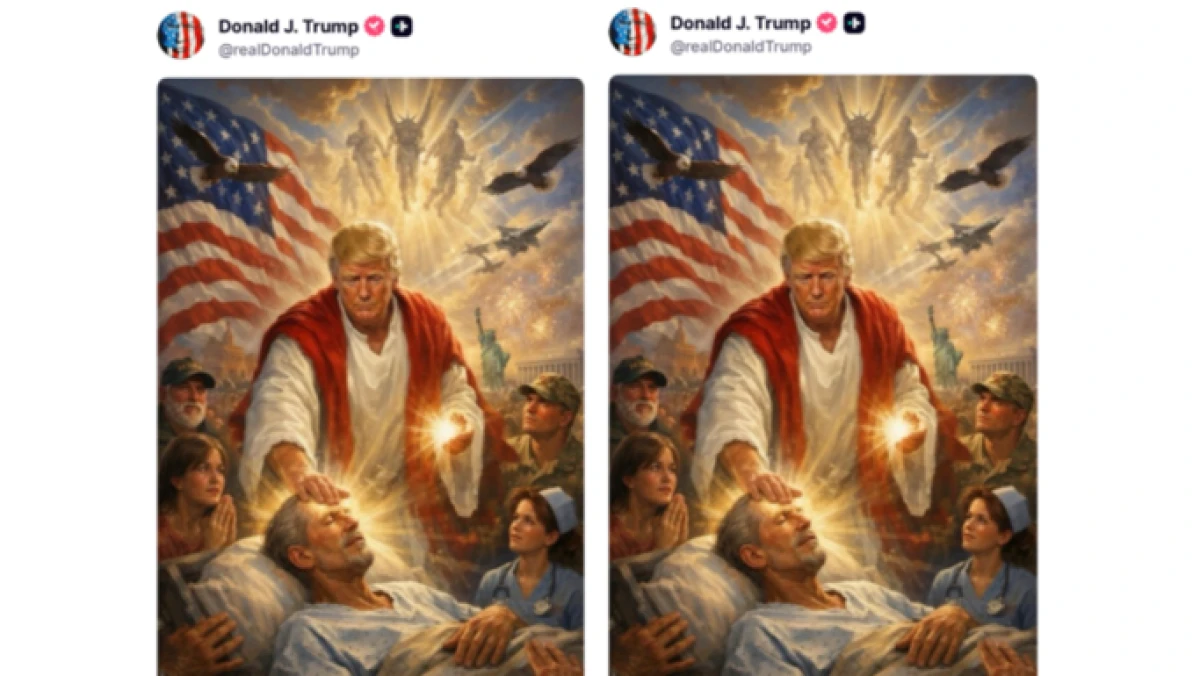 PM Italia Murka, Trump Selain Serang Paus Leo Juga Sempat Unggah Foto AI Menyerupai Yesus