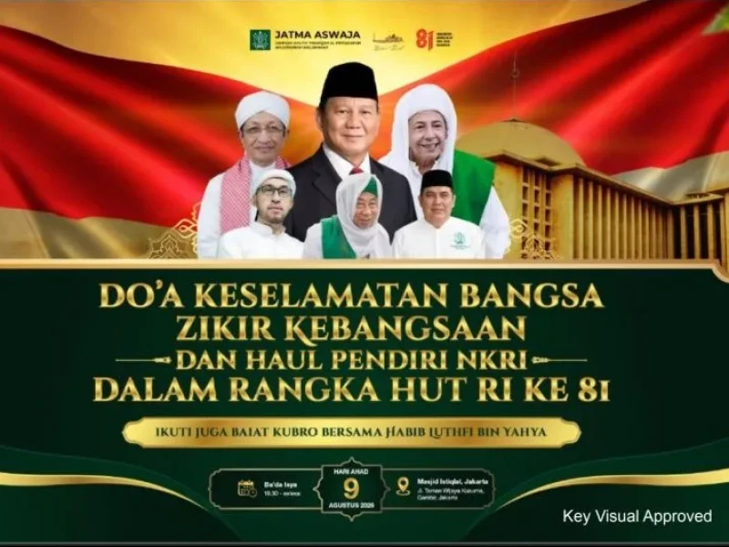 PB JATMA Aswaja Bakal Gelar Zikir Kebangsaan Sambut HUT ke-81 RI, Prabowo Dijadwalkan Hadir