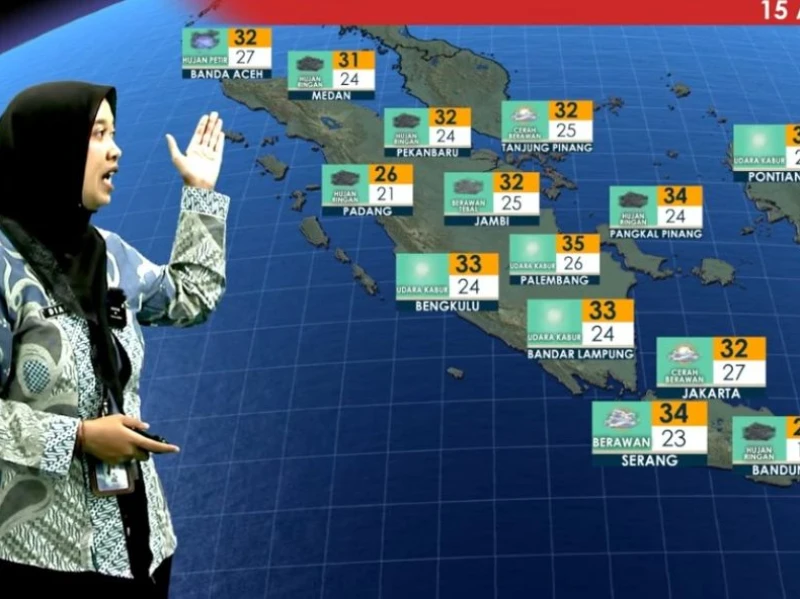 Prediksi BMKG: Hujan Lebat Berpotensi Terjadi di Sumatera Utara, Sumatera Selatan hingga Riau pada Sabtu 15 Agustus 2026