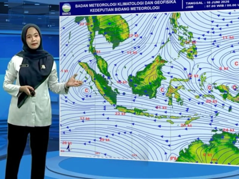 Prediksi Cuaca 16 Juni 2026: Sumut, Sulbar, Maluku Utara Berpotensi Diguyur Hujan Lebat