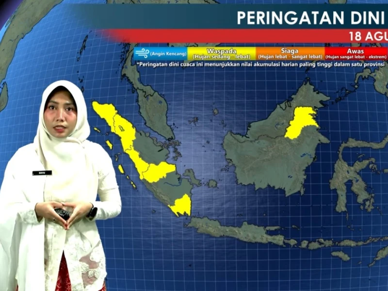 BMKG: Waspadai Hujan Lebat di Sulawesi Selatan, Kalimantan Selatan, Jawa Barat, Riau pada Selasa 18 Agustus 2026