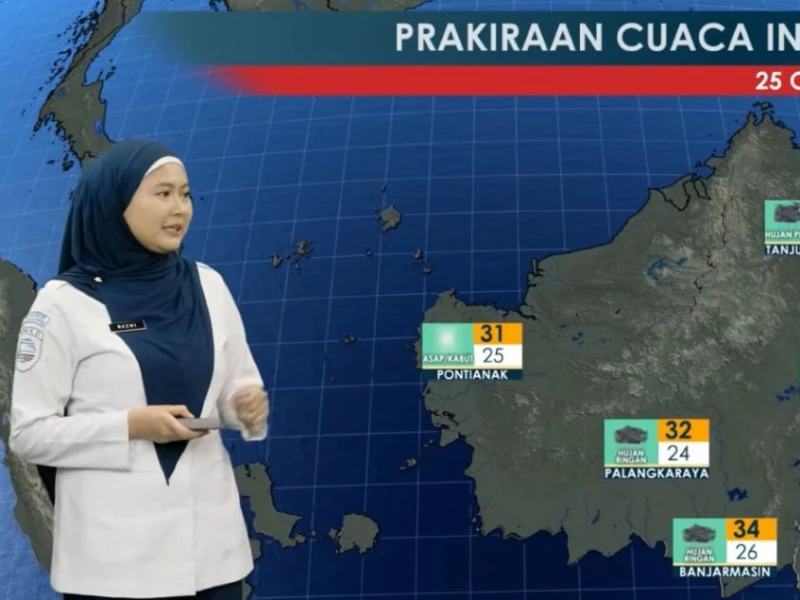 Prediksi Hujan Petir di Sejumlah Wilayah pada Minggu 25 Oktober 2026