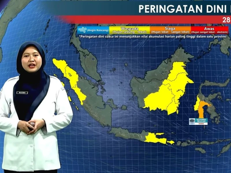 Prediksi BMKG: Sulawesi Selatan Berpotensi Diguyur Hujan Sangat Lebat pada Selasa 28 Juli 2026