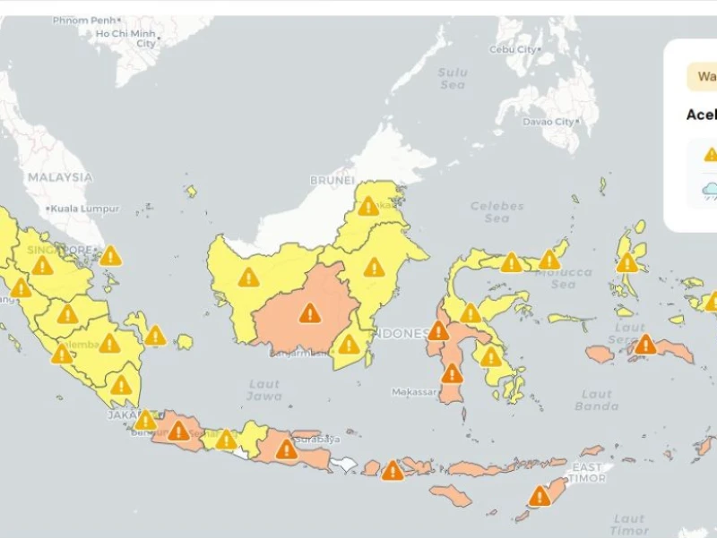 Cuaca Ekstrem Berlanjut 8-9 Mei 2026, Sejumlah Wilayah Berstatus Siaga Hujan Lebat