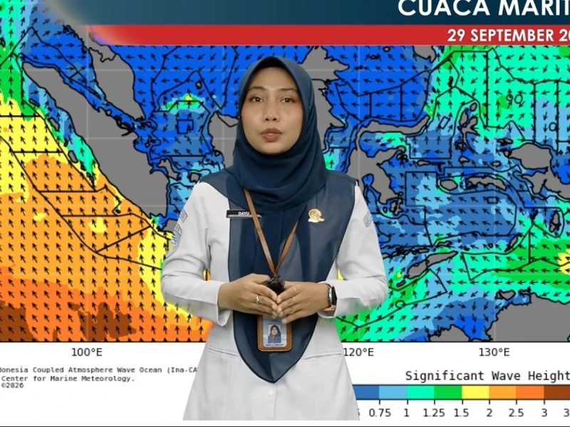Hujan Ringan hingga Gelombang Tinggi Berpotesi Terjadi di Banyak Wilayah pada Selasa 29 September 2026