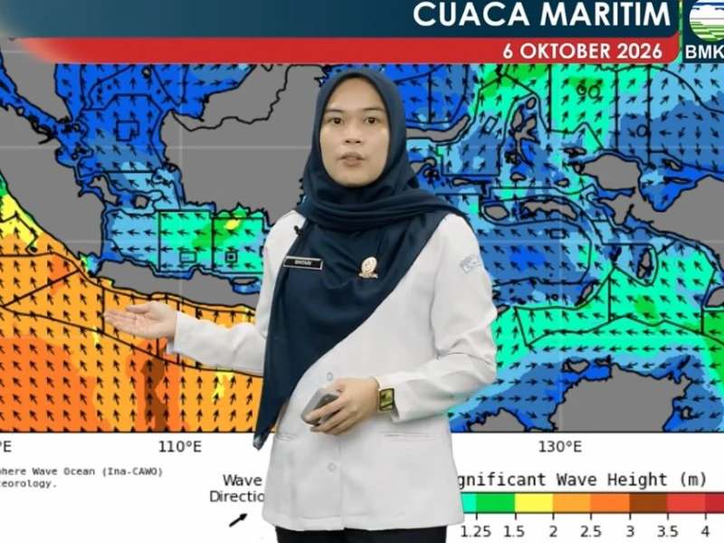 Waspada Potensi Hujan Beragam Intensitas dan Banjir Pesisir pada Selasa 6 Oktober 2026