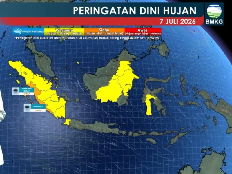 BMKG: Siklon Tropis Bavi Tingkatkan Potensi Hujan Lebat di Sejumlah Wilayah Indonesia