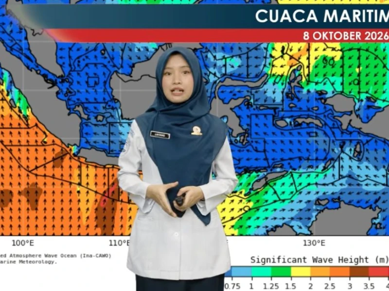 Prediksi Hujan Lebat Lokal dan Gelombang Tinggi hingga 4 Meter pada 8 Oktober 2026
