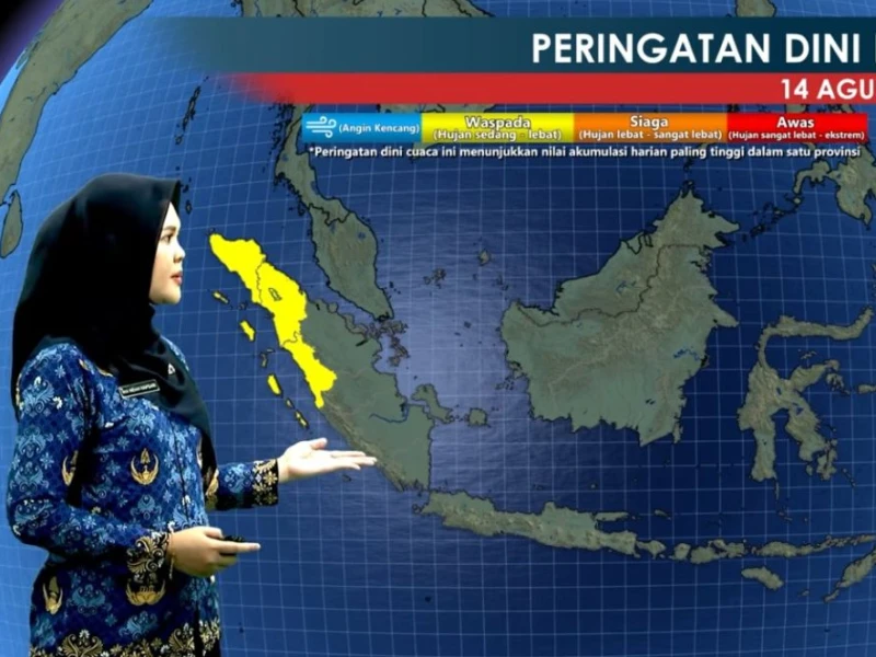 BMKG Prediksi Hujan Sedang hingga Lebat Terjadi di Sumatera, Jawa, Sulawesi hingga Papua pada Jumat 14 Agustus 2026