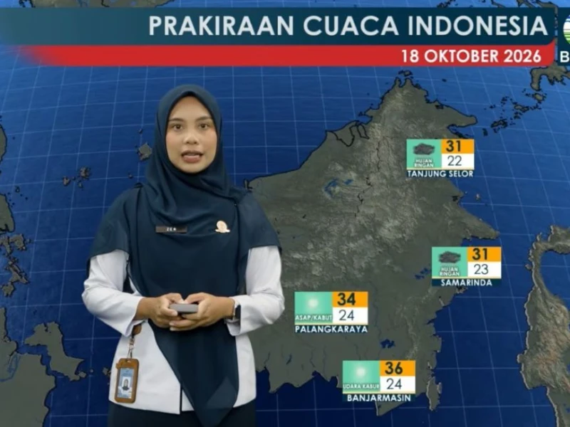 Hujan Ringan Berpotensi Guyur Sejumlah Wilayah pada Minggu 18 Oktober 2026