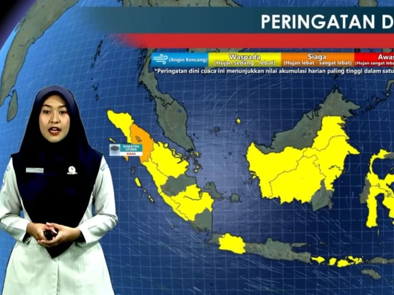 Konvergensi Masih Picu Hujan di Musim Kemarau, Sumatera Utara Siaga Hujan Sangat Lebat pada 20 Juli 2026