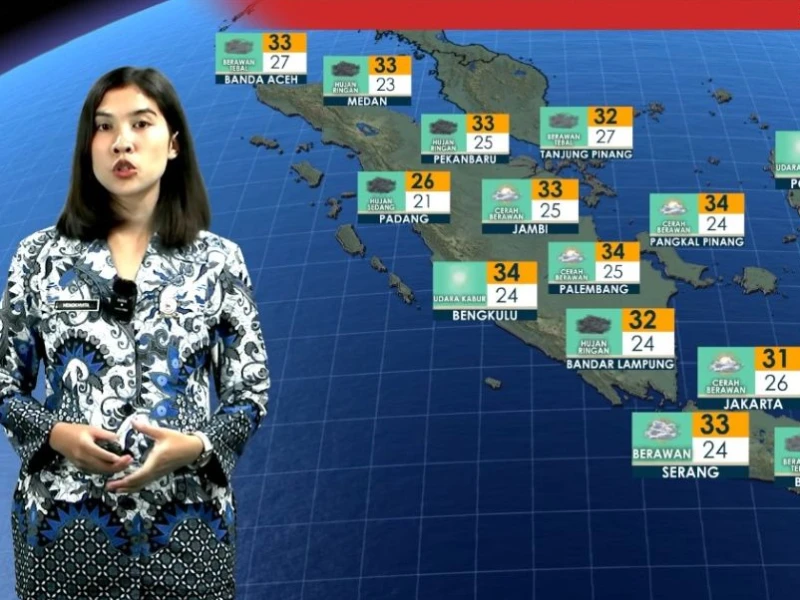 BMKG: Sumatera Utara dan Sumatera Barat Berpotensi Hujan Lebat pada Jumat 21 Agustus 2026