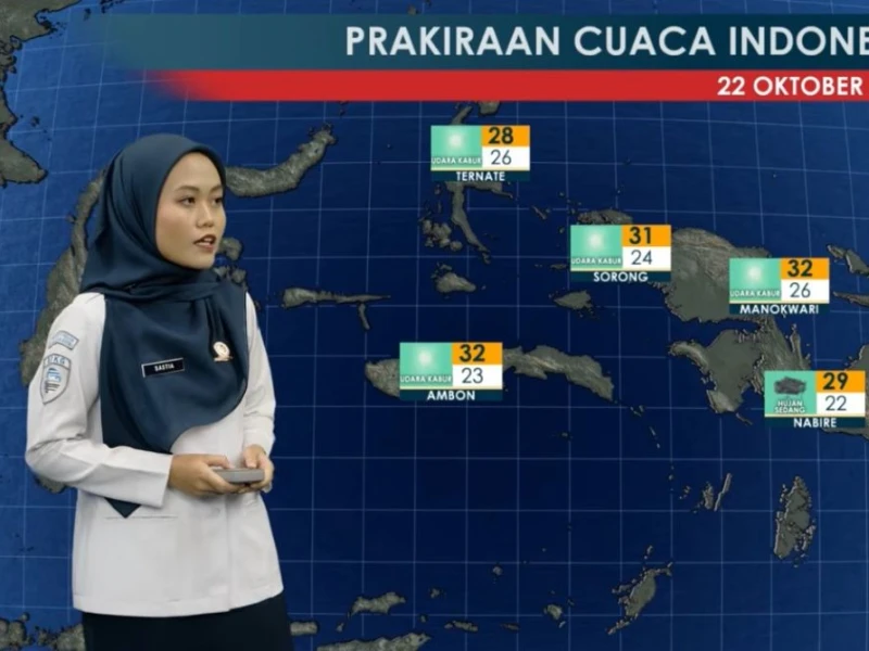 Prediksi Hujan Petir di Tanjung Selor, Gelombang 4 Meter di Sejumlah Perairan Kamis 22 Oktober 2026