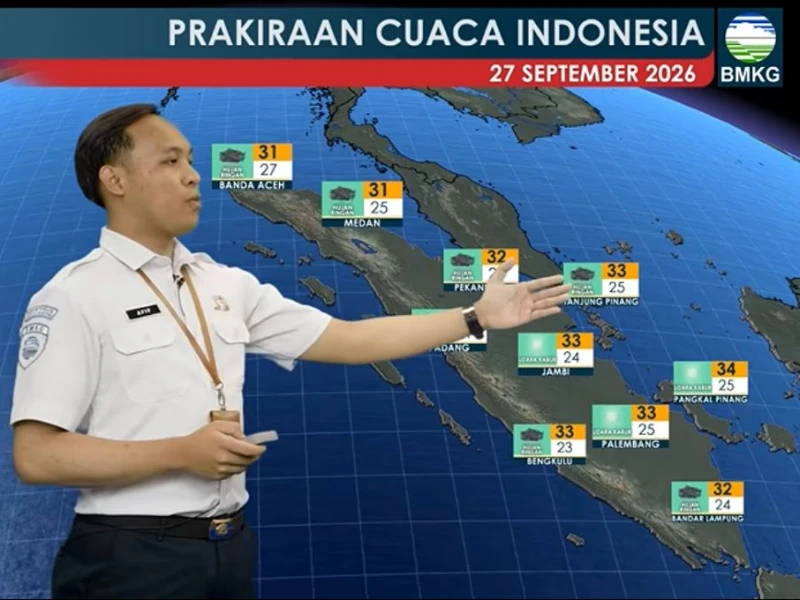 Hujan Ringan Berpotensi Terjadi di Sejumlah Wilayah Indonesia Minggu 27 September 2026