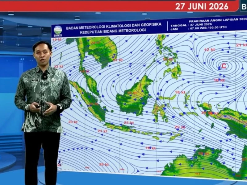 Prediksi Cuaca 27 Juni 2026: Hujan Sedang di Serang dan Nabire, Hujan Ringan di Berbagai Wilayah