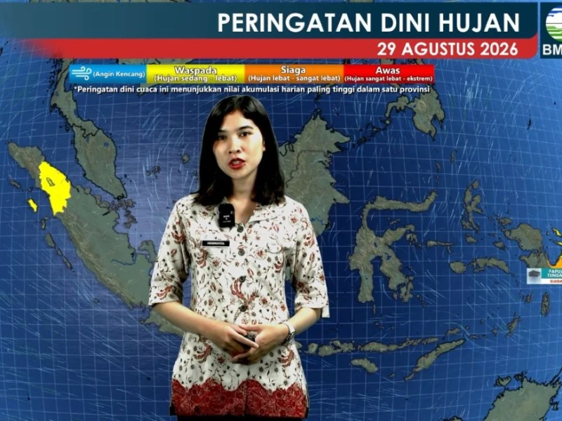 BMKG Prediksi Hujan Lebat hingga Sangat Lebat di Papua Tengah dan Papua Selatan Sabtu 29 Agustus 2026