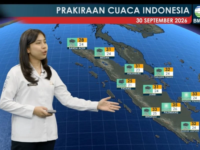 Wilayah-Wilayah yang Diprediksi Terjadi Hujan Ringan dan Gelombang Tinggi pada Rabu 30 September 2026