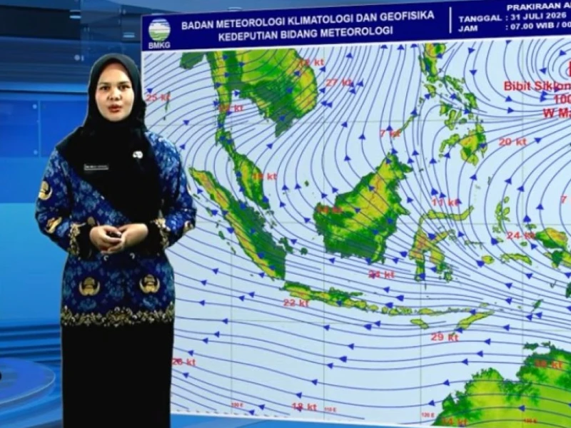 BMKG: Hujan Berpotensi Guyur Sumatera, Jawa, Kalimantan, Sulawesi, Papua pada Jumat 31 Juli 2026