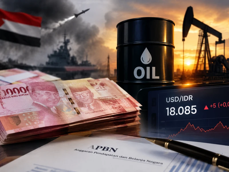 Rupiah Melemah ke Rp18.085 di Tengah Gejolak Harga Minyak dan Konflik Houthi