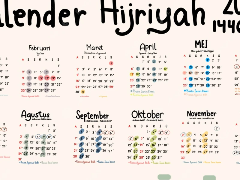 Kalender Islam Zulkaidah dan Zulhijah 1446 Hijriah Bulan Mei 2025