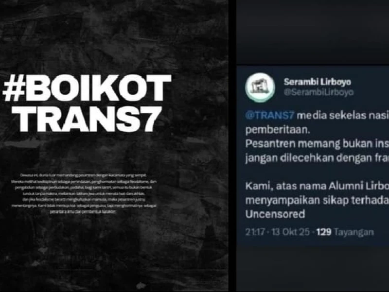 #BOIKOTTRANS7 Menggema Imbas Tayangan Expose yang Melecehkan Pesantren Lirboyo